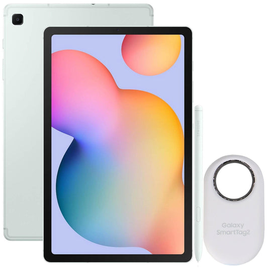 Samsung Galaxy Tab S6 Lite 10.4" 64GB WiFi Tablet, S Pen Included, Mint + Samsung SmartTag2 Bluetooth UWB IP67 Water and Dust Resistant, Findable via App