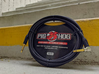 Pig Hog Black Woven 10ft RA Instrument Cable