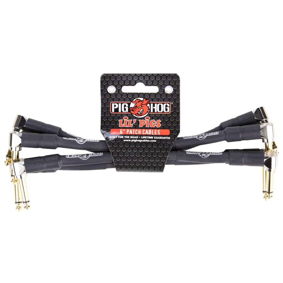 Pig Hog 6" Right Angle Patch Cables 4-Pack