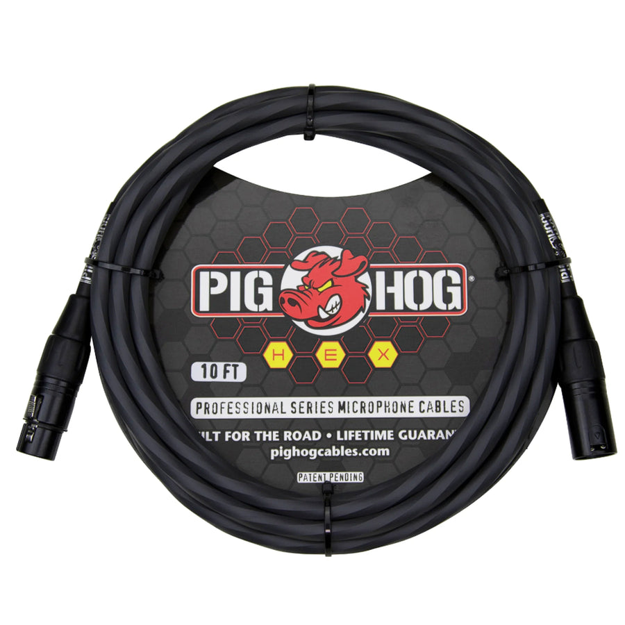 Pig Hog Hex Series Grey Mic Cable 10ft