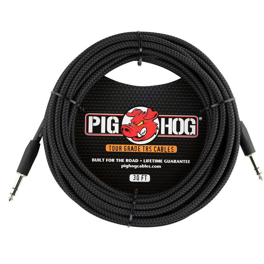 Pig Hog 30ft Woven TRS Balanced Cable