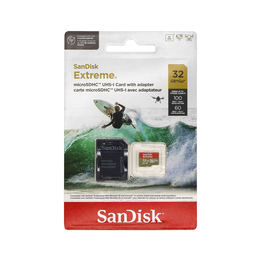 SanDisk 32GB Extreme microSDHC + Adapter