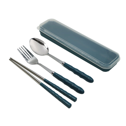 Travel Cutlery Set – Steel Fork, Spoon & Chopsticks