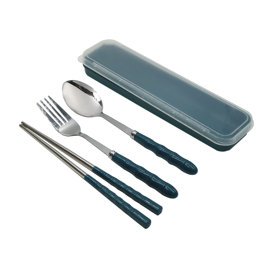 Travel Cutlery Set – Steel Fork, Spoon & Chopsticks