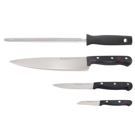 Wüsthof Gourmet 4-Pc Knife Set, Black